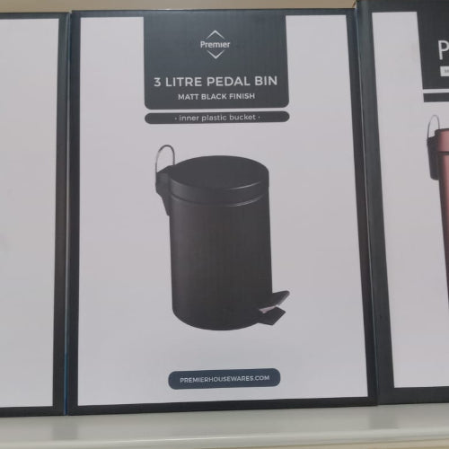 3L Pedal Bin - Matte Black @HOG - Home Office Garden Online Marketplace