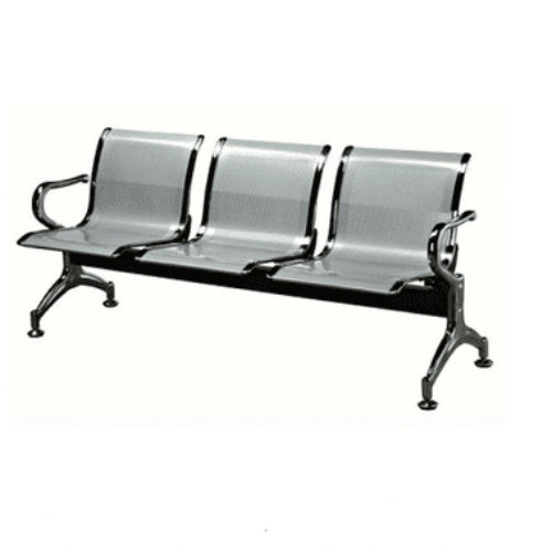 3 Seater Reception Metal Bench-Grey. @HOG - Home Office Garden Online Marketplace