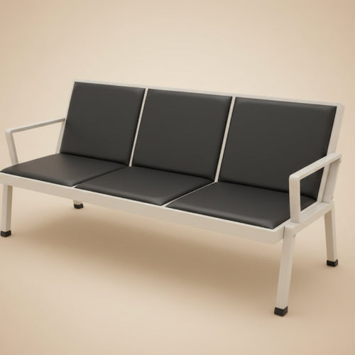 3 Seater Reception Metal Bench - Black. @HOG - Home Office Garden Online Marketplace