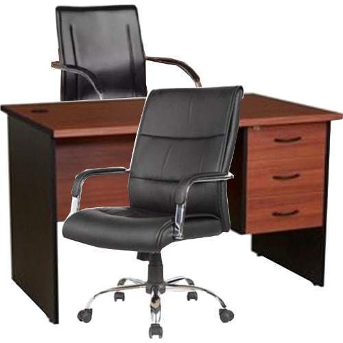 4 feet Office Desk + 107 swivel chair + 601 visitors chair Home Office Garden | HOG-HomeOfficeGarden | HOG-Home.Office.Garden