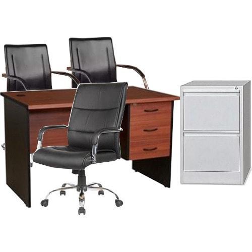 4 feet Office Desk + 107 swivel chair + 601 visitors chair + Cabinet Home Office Garden | HOG-HomeOfficeGarden | HOG-Home.Office.Garden