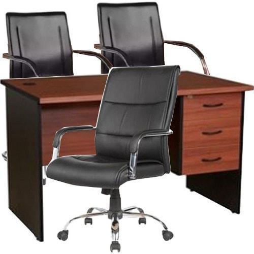 4 feet Office Desk + 107 swivel chair + 601 visitors chairs Home Office Garden | HOG-HomeOfficeGarden | HOG-Home.Office.Garden