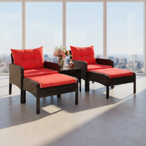 5-Piece Rattan Wicker Patio Set. @HOG - Home Office Garden Online Marketplace