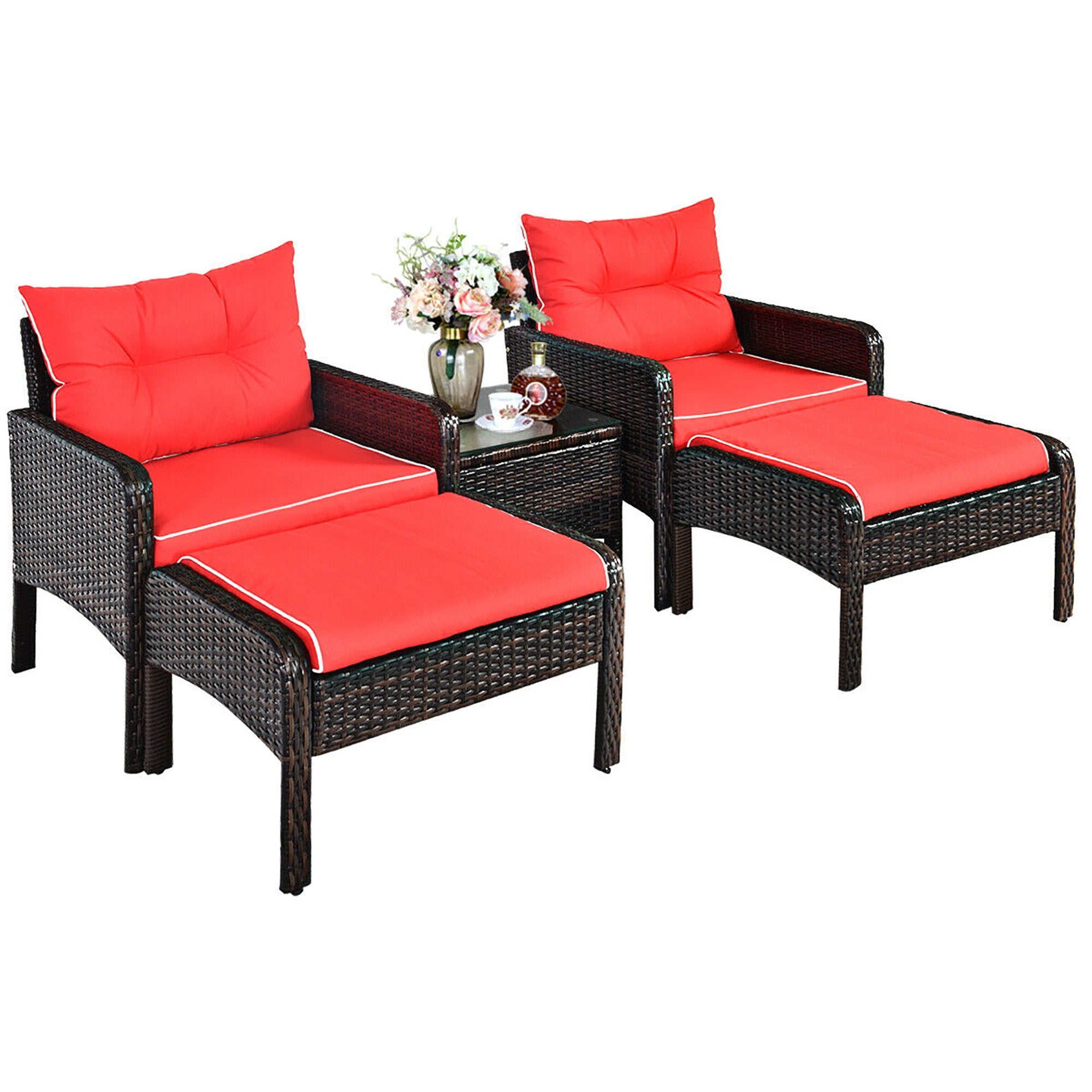 5-Piece Rattan Wicker Patio Set Home Office Garden | HOG-HomeOfficeGarden | HOG-Home.Office.Garden