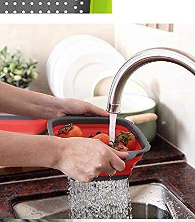 Square Silicone Colander Red. Home Office Garden | HOG-HomeOfficeGarden | online marketplace