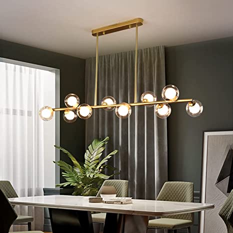 10 Light Gold Meji Frosted Gilasi Chandelier Aja imole adiye