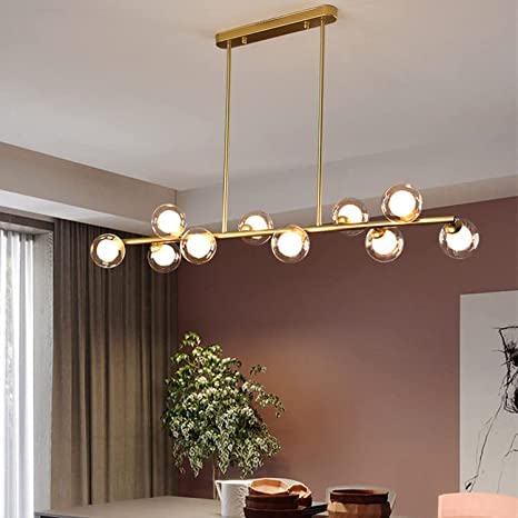 10 Light Gold Meji Frosted Gilasi Chandelier Aja imole adiye