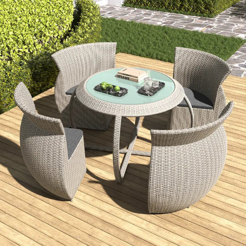 5 Pieces Rattan Outdoor Dining Set. @HOG - Home Office Garden Online Marketplace