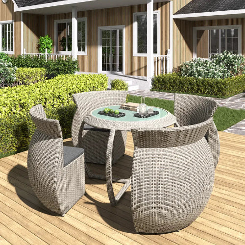 5 Pieces Rattan Outdoor Dining Set. @HOG - Home Office Garden Online Marketplace