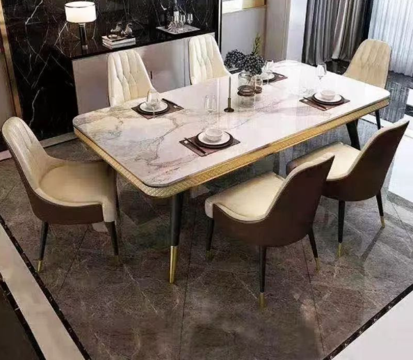 6 Seater Marble Dining Set. Order now at HOG furniture