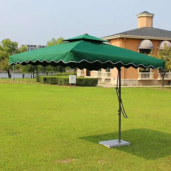 Invezo Impression 2.2 Sq Mtr. Square Garden Umbrella (Green) with Heavy Base. HOG-Home, Office, Garden online marketplace. Buy now pay option with 0% interest rate. Nationwide delivery