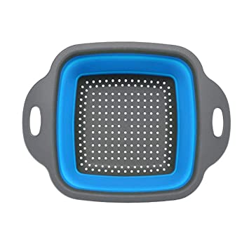 Square Silicone Colander Blue. Home Office Garden | HOG-HomeOfficeGarden | online marketplace