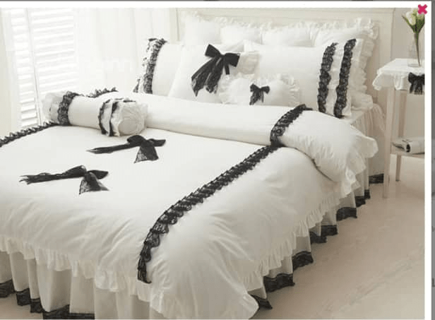7off white America cotton bedding set uniquely designed with black lace and do not wither or spoil with every wash Home Office Garden | HOG-HomeOfficeGarden | online marketplace