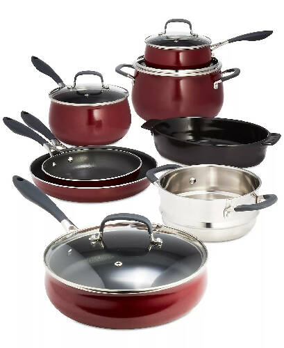 Belgique Nonstick Aluminum Red 12-pc. Cookware Set Home, Office, Garden online marketplace