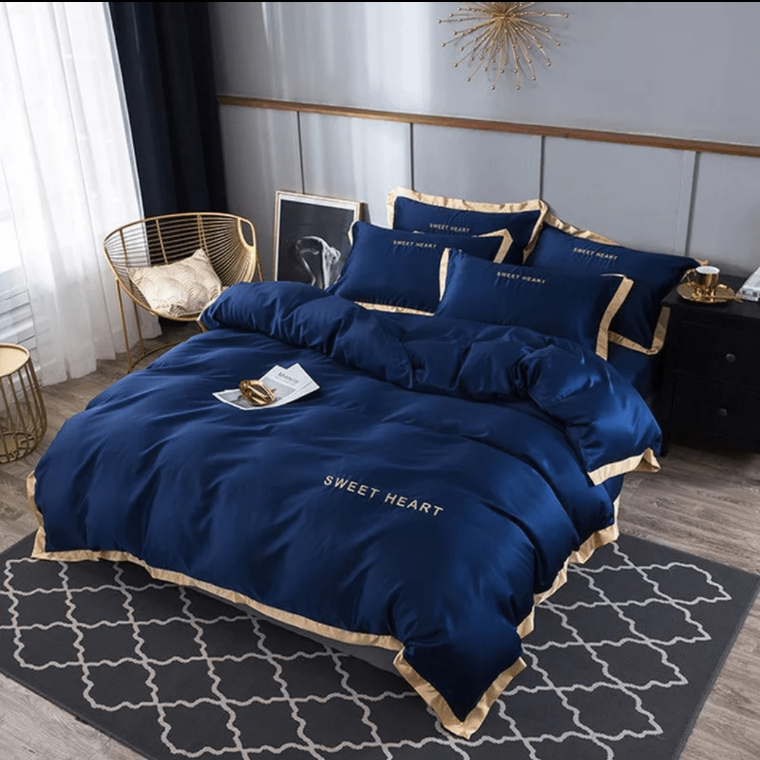 8 Luxury Navy Blue America cotton embroidery bedding set duvet cover Home Office Garden | HOG-HomeOfficeGarden | online marketplace