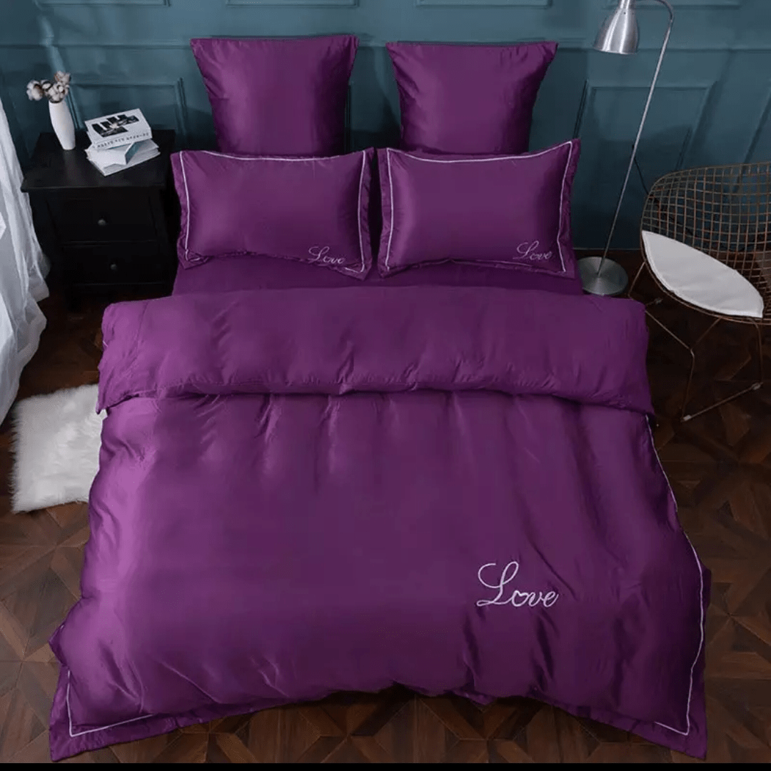 Home Office Garden | HOG-HomeOfficeGarden | online marketplace8 Luxury Purple America cotton embroidery bedding set duvet cover