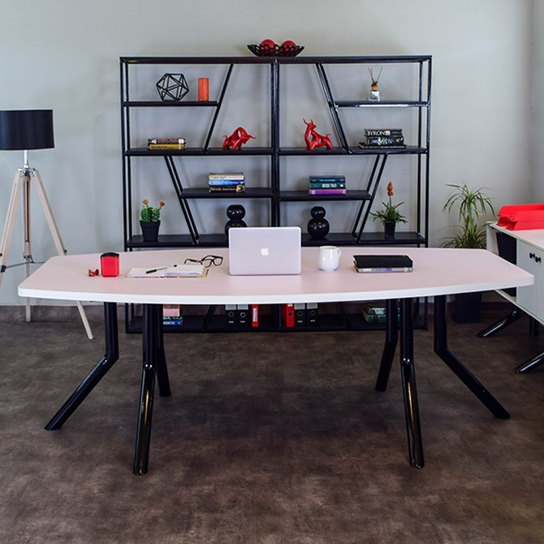 8 Seater conference table with Metal Legs Home Office Garden | HOG-HomeOfficeGarden | online marketplace