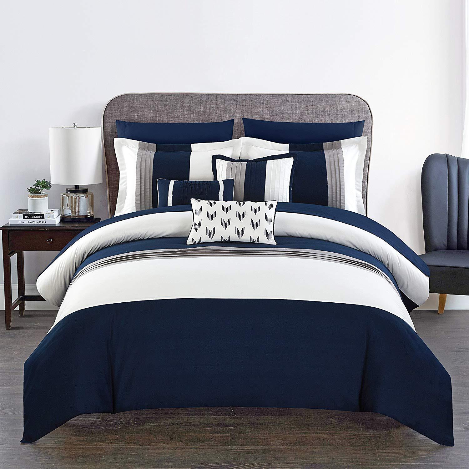 8pc Bedding Set with Duvet covers & 4 pillow cases-Navy Home Office Garden | HOG-HomeOfficeGarden | online marketplace