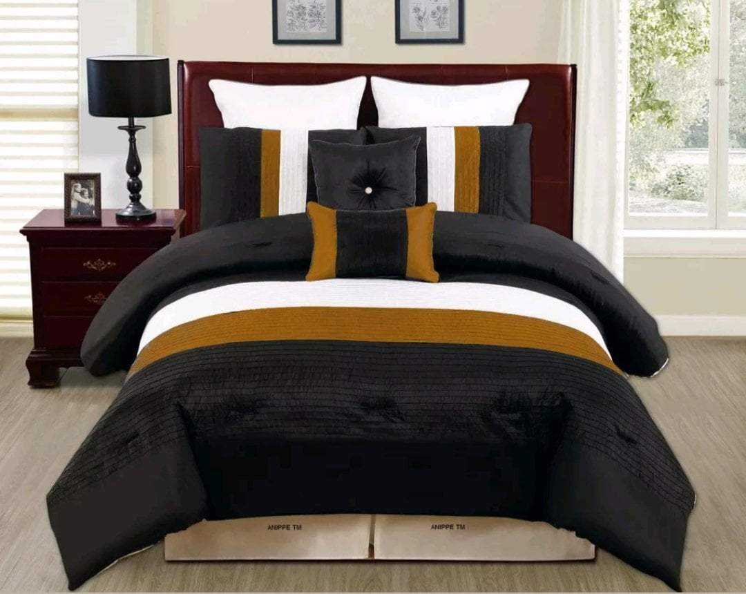 9 Pieces Bedding Sets - Brown & Black Home Office Garden | HOG-HomeOfficeGarden | online marketplace