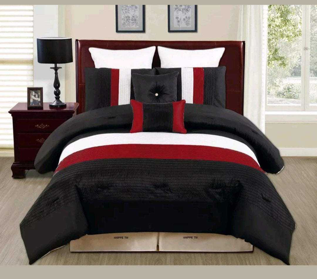 9 Pieces Bedding Sets - Red & Black Home Office Garden | HOG-HomeOfficeGarden | online marketplace