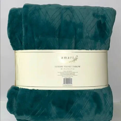 Amari Luxury Embossed Velvet Throw, 60”x70” - Green