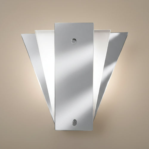Art Deco Wall Light - Frosted Glass, Metal & Mirror. @HOG - Home Office Garden Online Marketplace