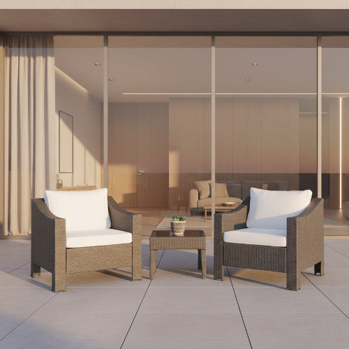 Best Choice Set of 2 Outdoor Wicker Club Patio Accent Chairs W/Side Table. @HOG - Home Office Garden Online Marketplace