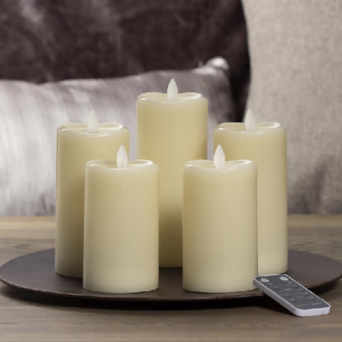 Sterno Home Pillar Led Candles With Moving Flame -5 Pack