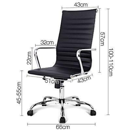 Blaze Black & Chrome High Back Executive Office Chair - LK248A @HOG - Home Office Garden Online Marketplace