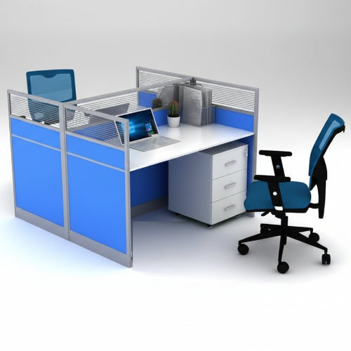 Blue Workstation for 2 Persons @HOG - Home Office Garden Online Marketplace