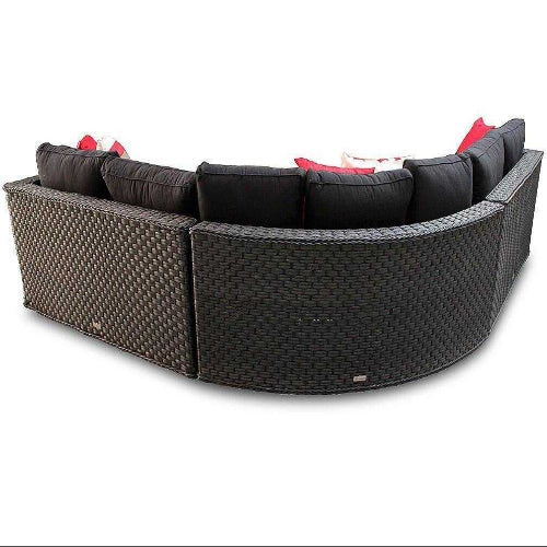 Brantwood Black Rattan Corner Sofa Round 5 Piece Modular Set. @HOG - Home Office Garden Online Marketplace