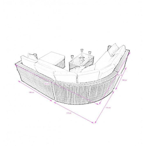 Brantwood Corner Modular Rattan Sofa Set - Brownish Black. @HOG - Home Office Garden Online Marketplace