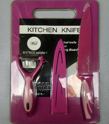 Waltmann and Sohn Kitchen Knife & Peeler and Cutting Board - 4 Piece Set