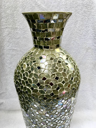 Home Decor Mosaic Floor Vase With Glass Home, Office, Garden online marketplace