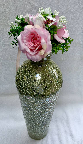 Home Decor Mosaic Floor Vase With Glass Home, Office, Garden online marketplace