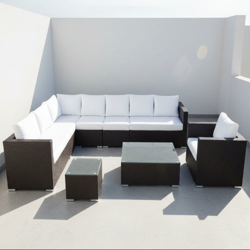 Dark Brown Wicker Rattan Set 8 Seater. @HOG - Home Office Garden Online Marketplace