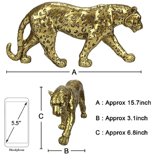 Gold Cheetah Polyresin Figurine