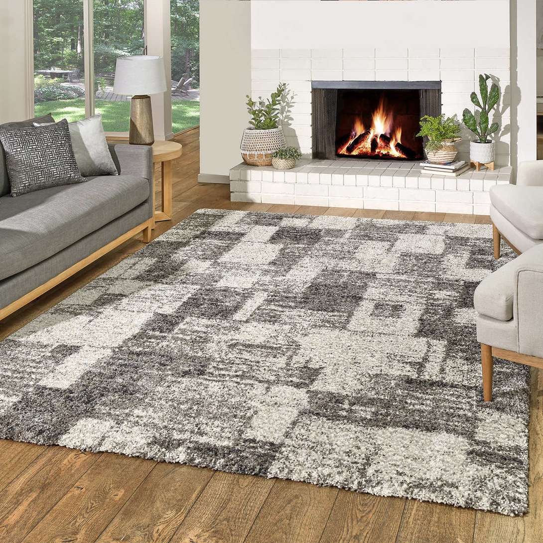 Thomasville Hudson Lush Shag Area Rug - 5ft3in * 7ft5in - Ostia Grey HOG-Home Office Garden online marketplace.
