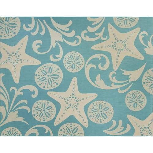 Gertmenian Naples Indoor - Outdoor Area Rug - Colima Blue Oasis Sand - 9ft X 13ft