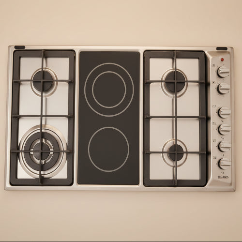 Elba Stainless Steel Half Electric Half Gas Hob 90cm. @HOG - Home Office Garden Online Marketplace