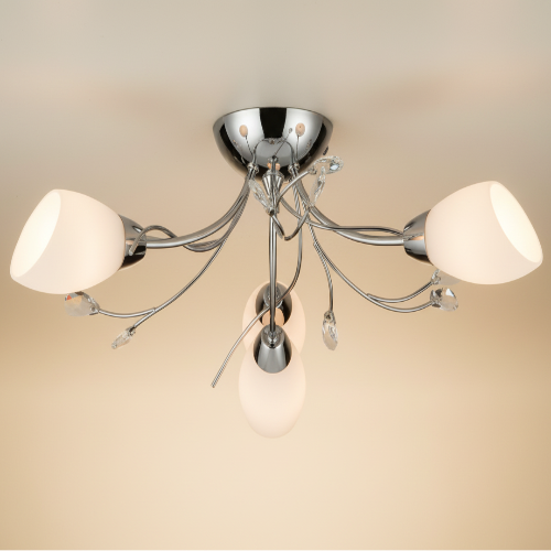 Gardenia 3 Light Flush - Polished Chrome & Glass. @HOG - Home Office Garden Online Marketplace
