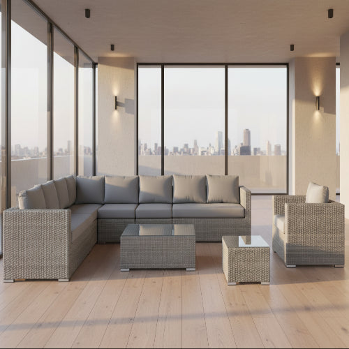 Grey Wicker Rattan Set 8 Seater. @HOG - Home Office Garden Online Marketplace