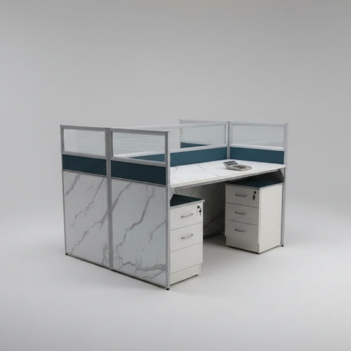 Grey Workstation for 4 Persons @HOG - Home Office Garden Online Marketplace