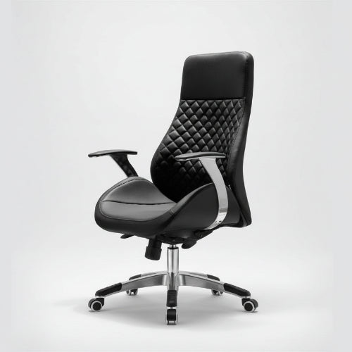 High Back Black Leather Executive Swivel Office Chair with Arms @HOG - Home Office Garden Online Marketplace