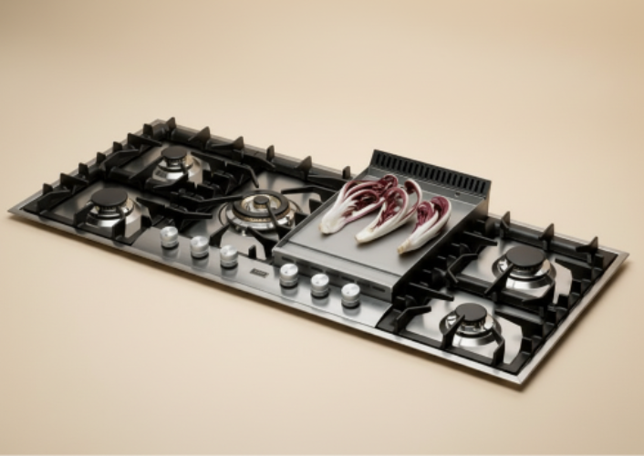 ILve HP125FC 120cm Roma Gas Hob - 5 Burners and Fry Top. @HOG - Home Office Garden Online Marketplace