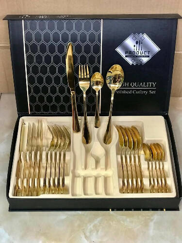 24pcs Dinnerware Set Stainless Steel Tableware Set