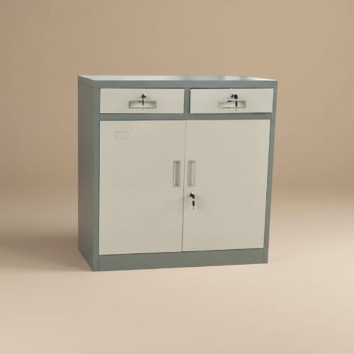 Low Height Metal Cabinet -Grey. @HOG - Home Office Garden Online Marketplace