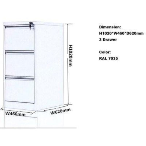 Metal Filing Cabinet - 3 Drawers. @HOG - Home Office Garden Online Marketplace