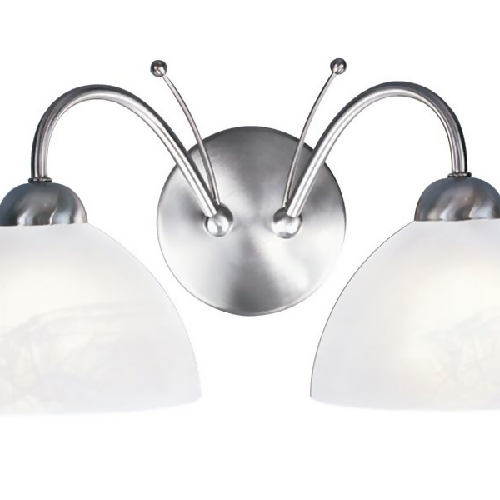 Milanese 2 Light Wall Light - Satin Silver & Alabaster Glass. @HOG - Home Office Garden Online Marketplace
