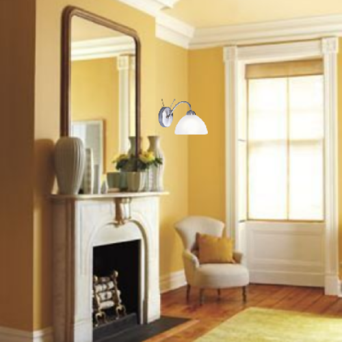 Milanese Wall Light - Satin Silver & Alabaster Glass. @HOG - Home Office Garden Online Marketplace